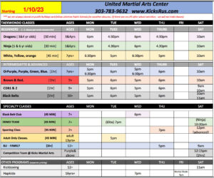 UMAC 2023 Schedule